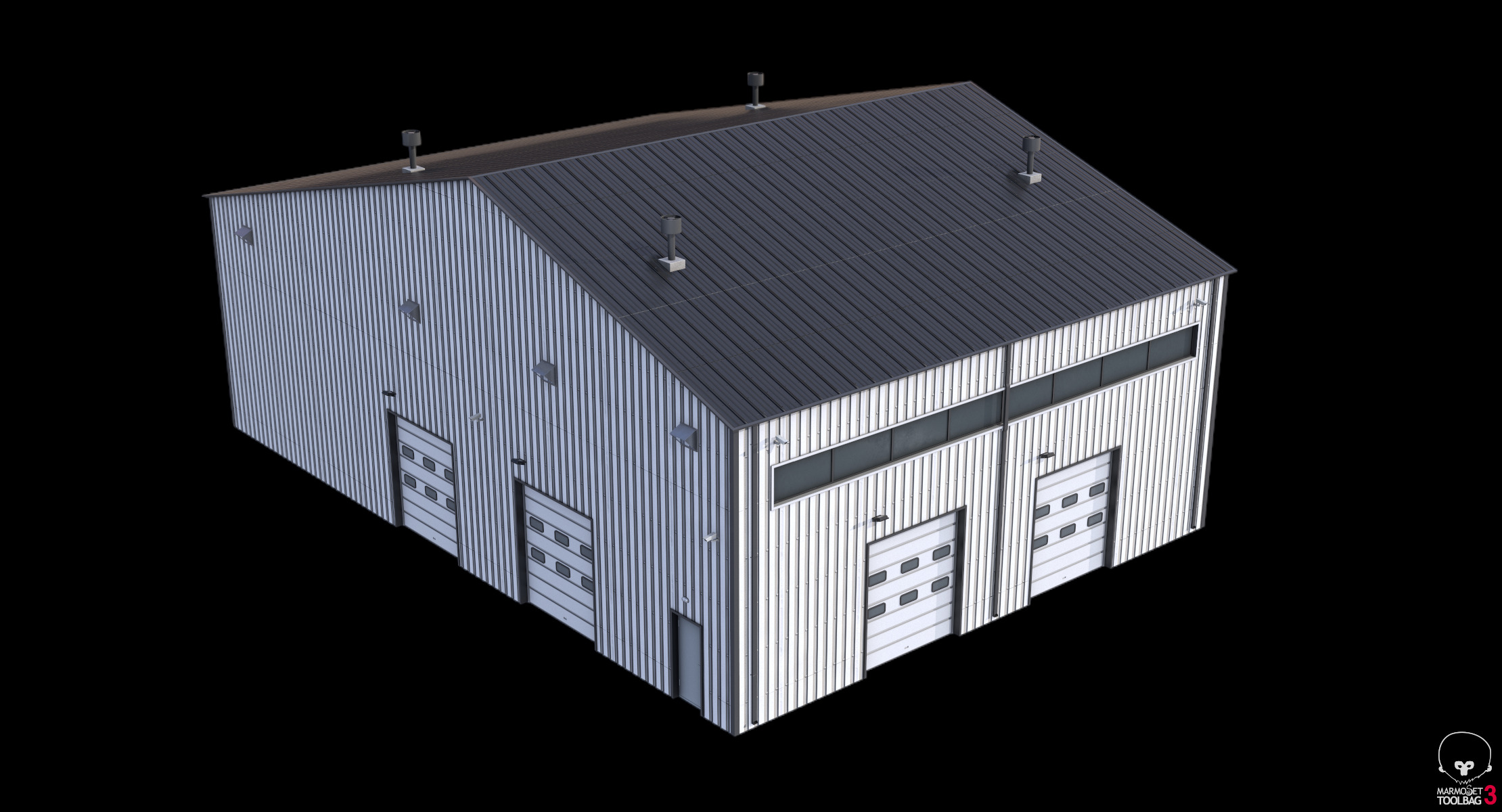 Industrial Building 13 Low-poly 3D model_8