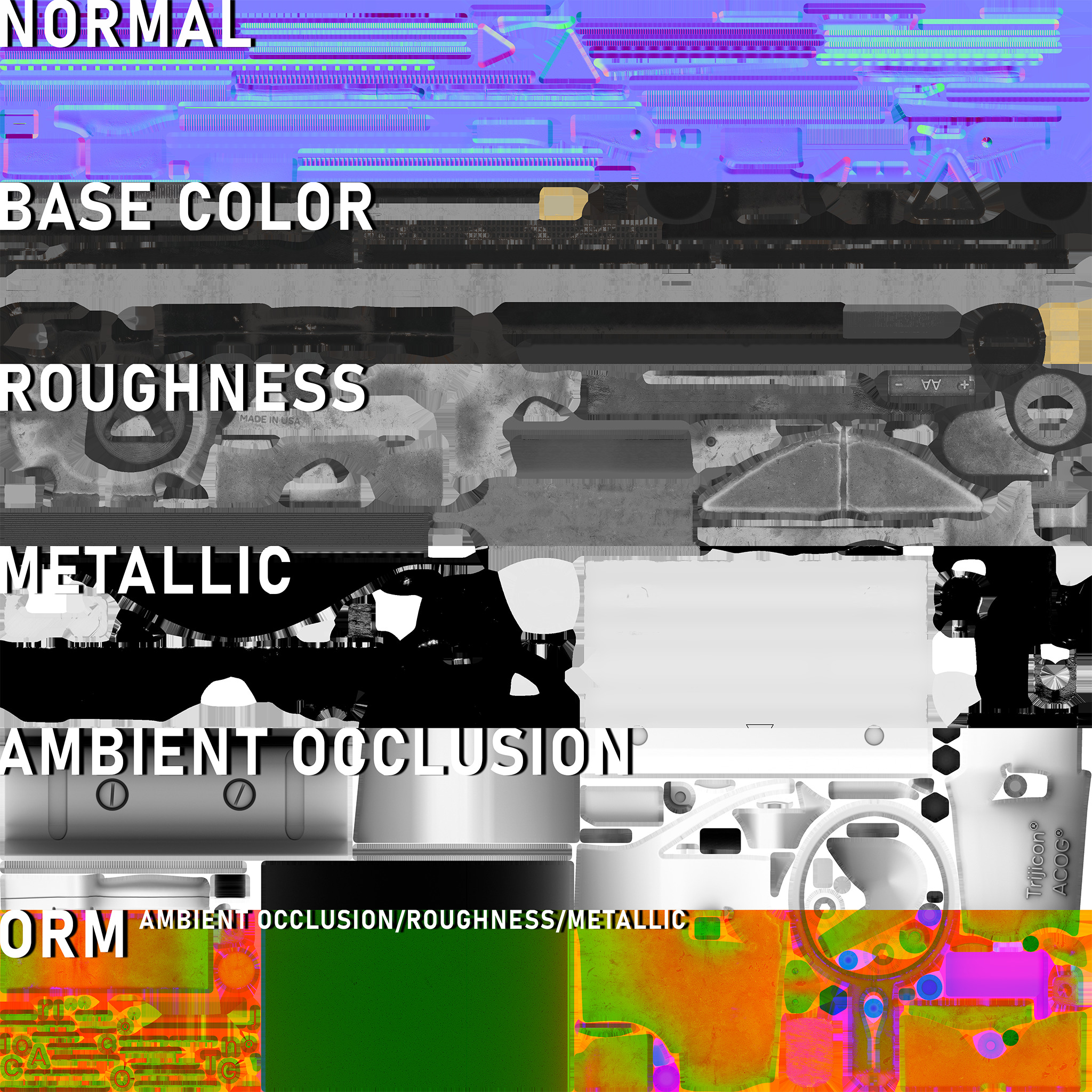 Trijicon ACOG4X32 LED Low-poly 3D model_21