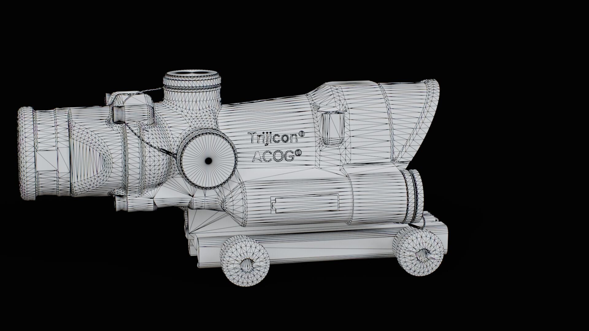 Trijicon ACOG4X32 LED Low-poly 3D model_18