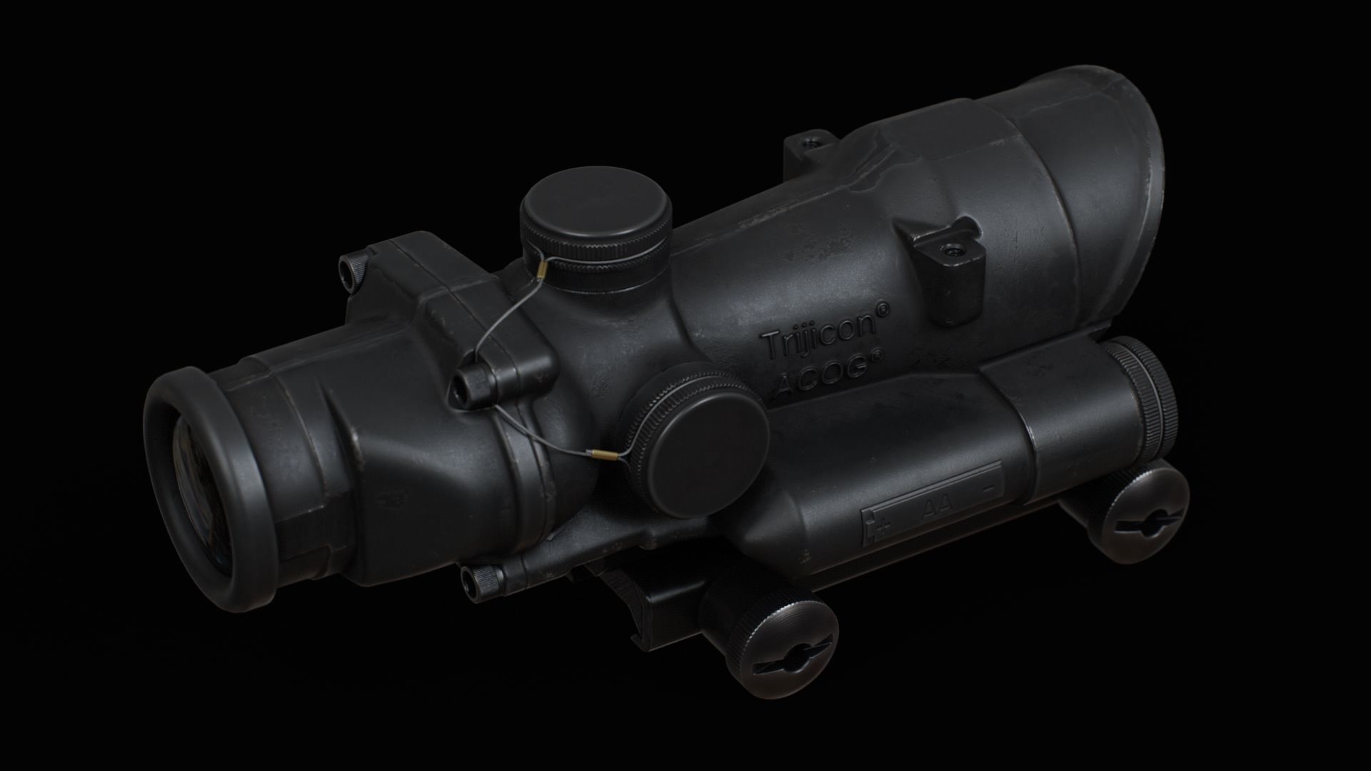 Trijicon ACOG4X32 LED Low-poly 3D model_3