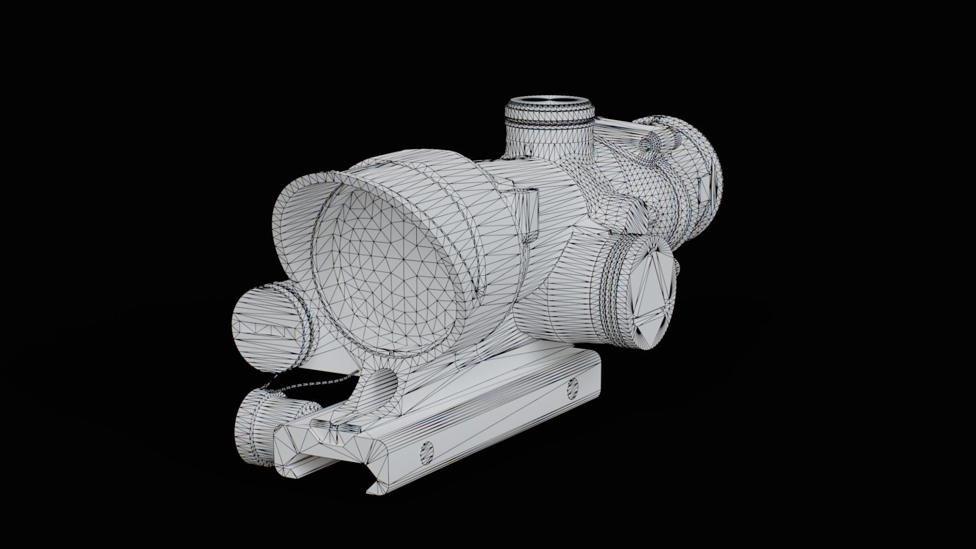 Trijicon ACOG4X32 LED Low-poly 3D model_15