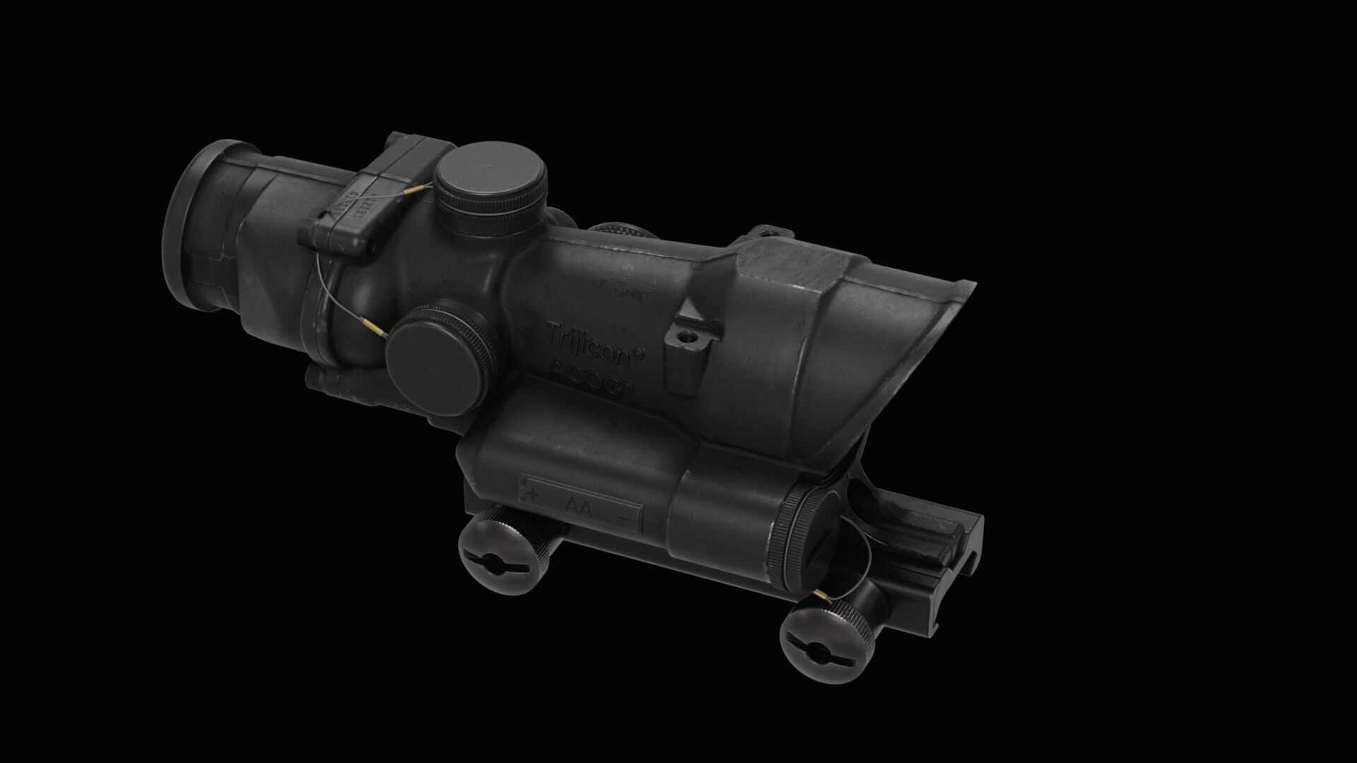 Trijicon ACOG4X32 LED Low-poly 3D model_0