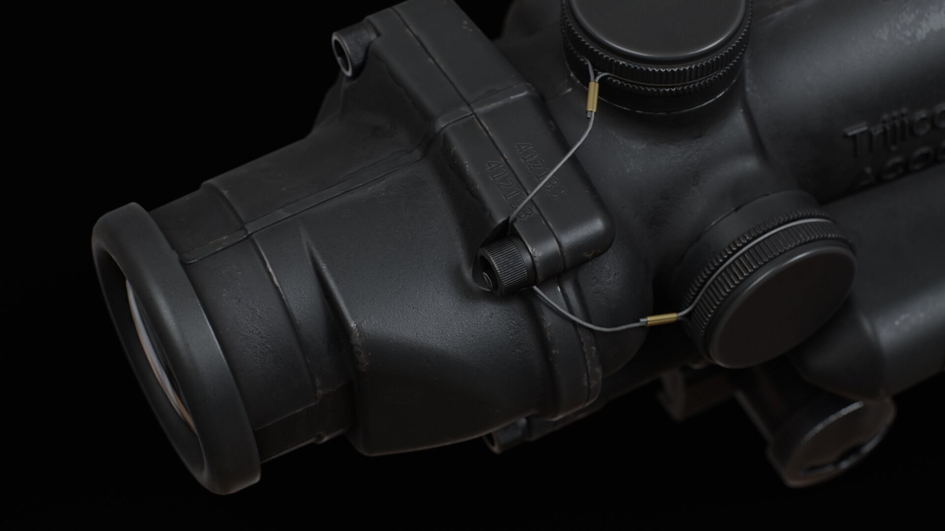 Trijicon ACOG4X32 LED Low-poly 3D model_9