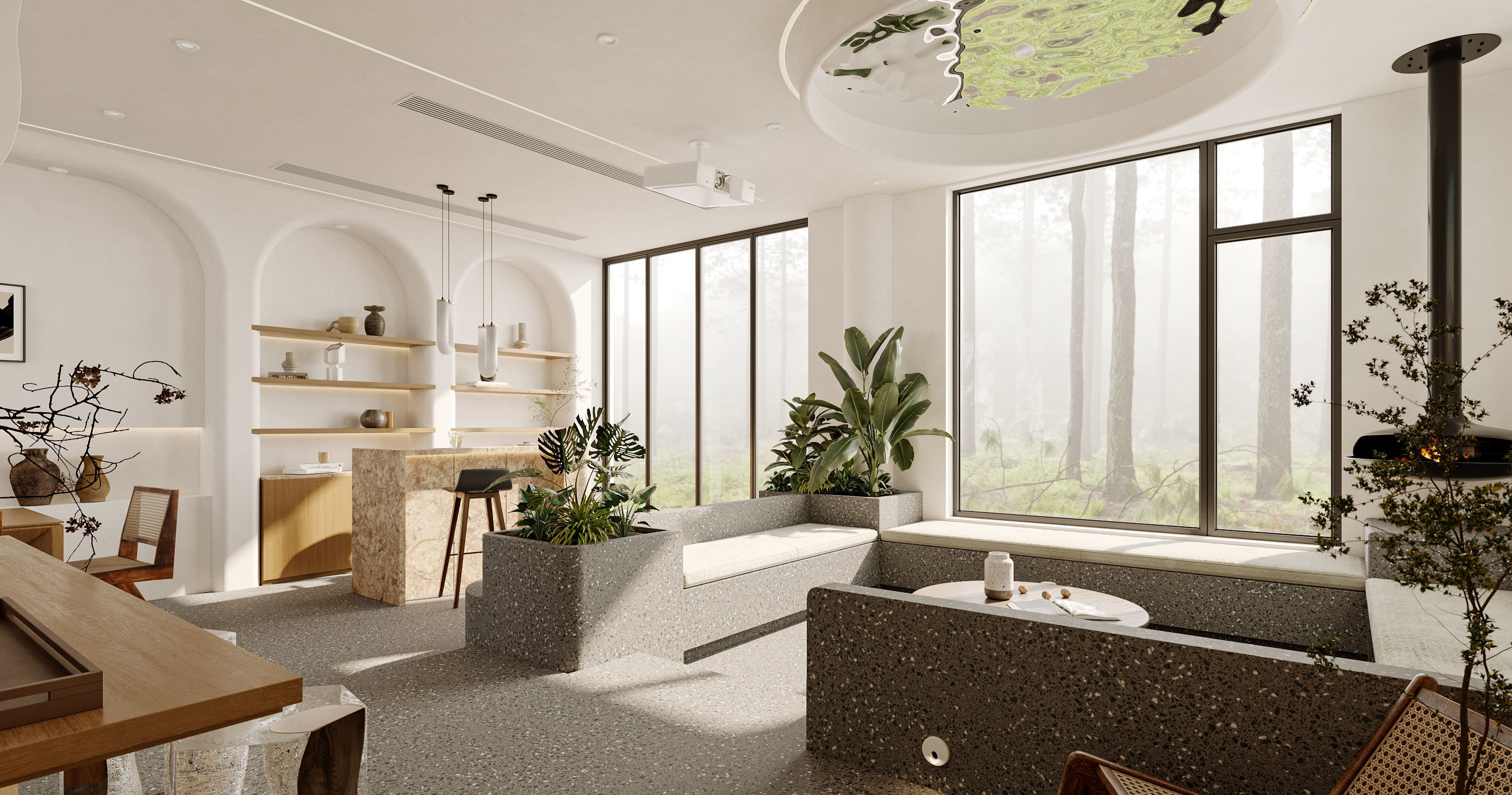 living room and dining room 3D model_5