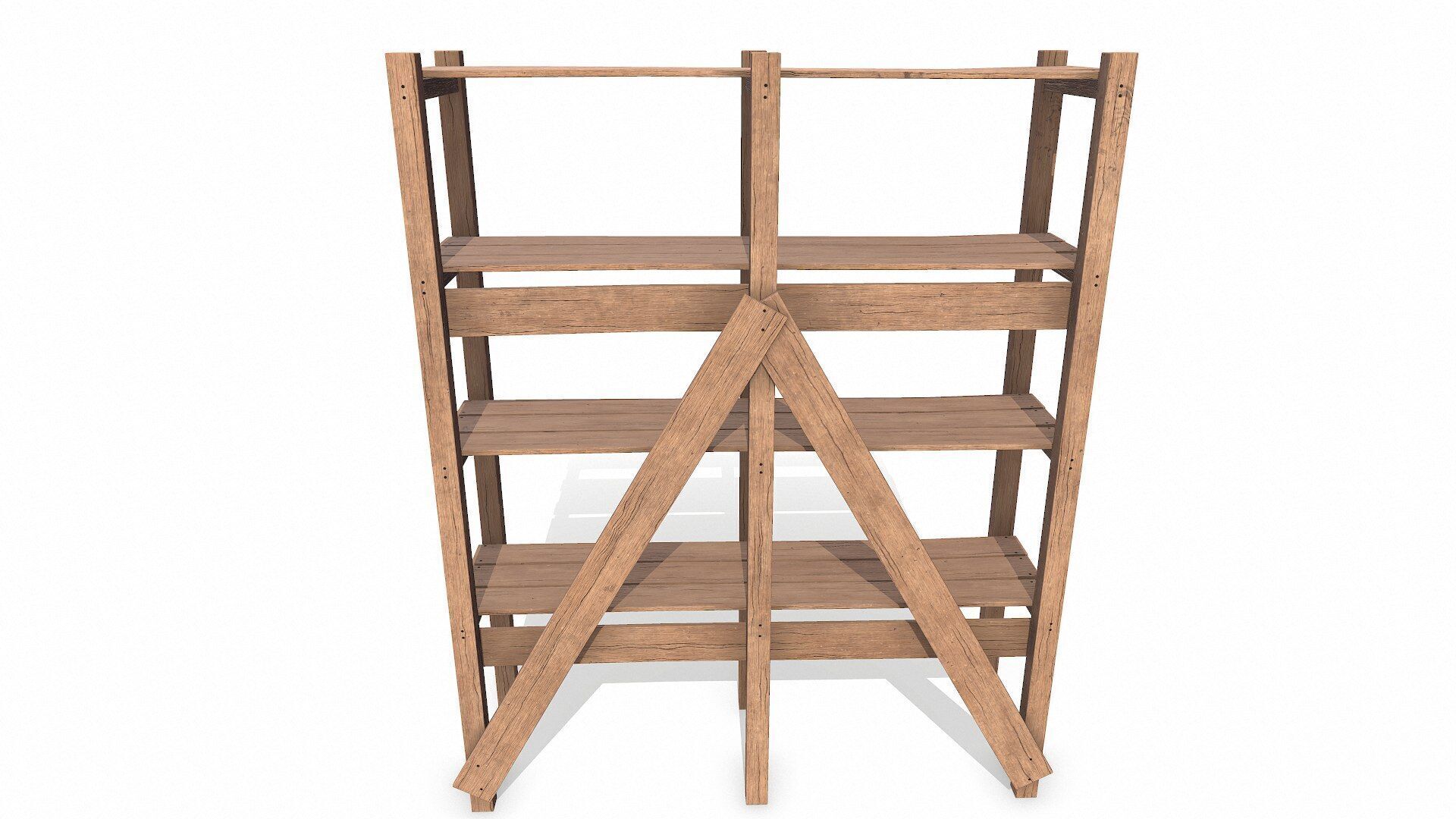 Old Wooden storage 3D model_6