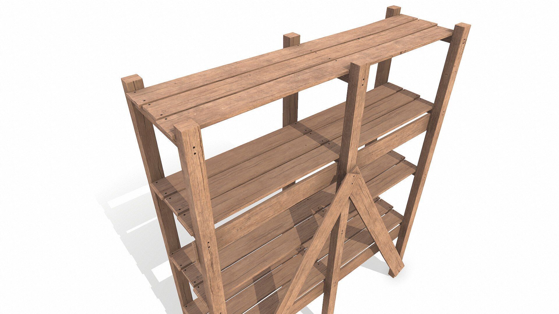 Old Wooden storage 3D model_5