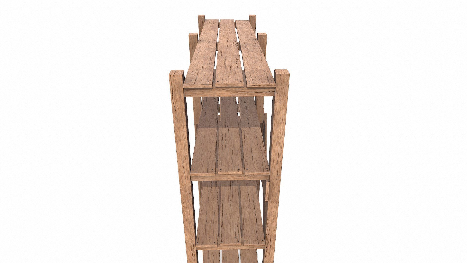 Old Wooden storage 3D model_4