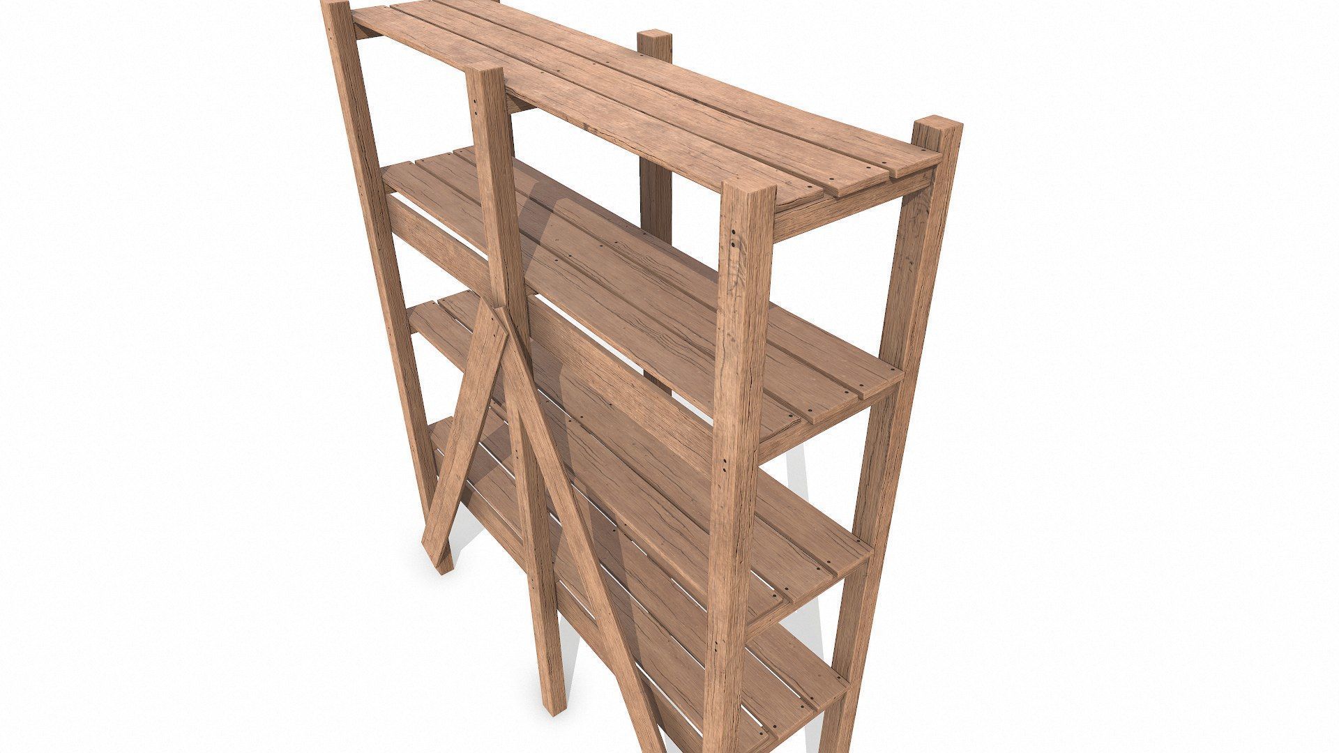 Old Wooden storage 3D model_7