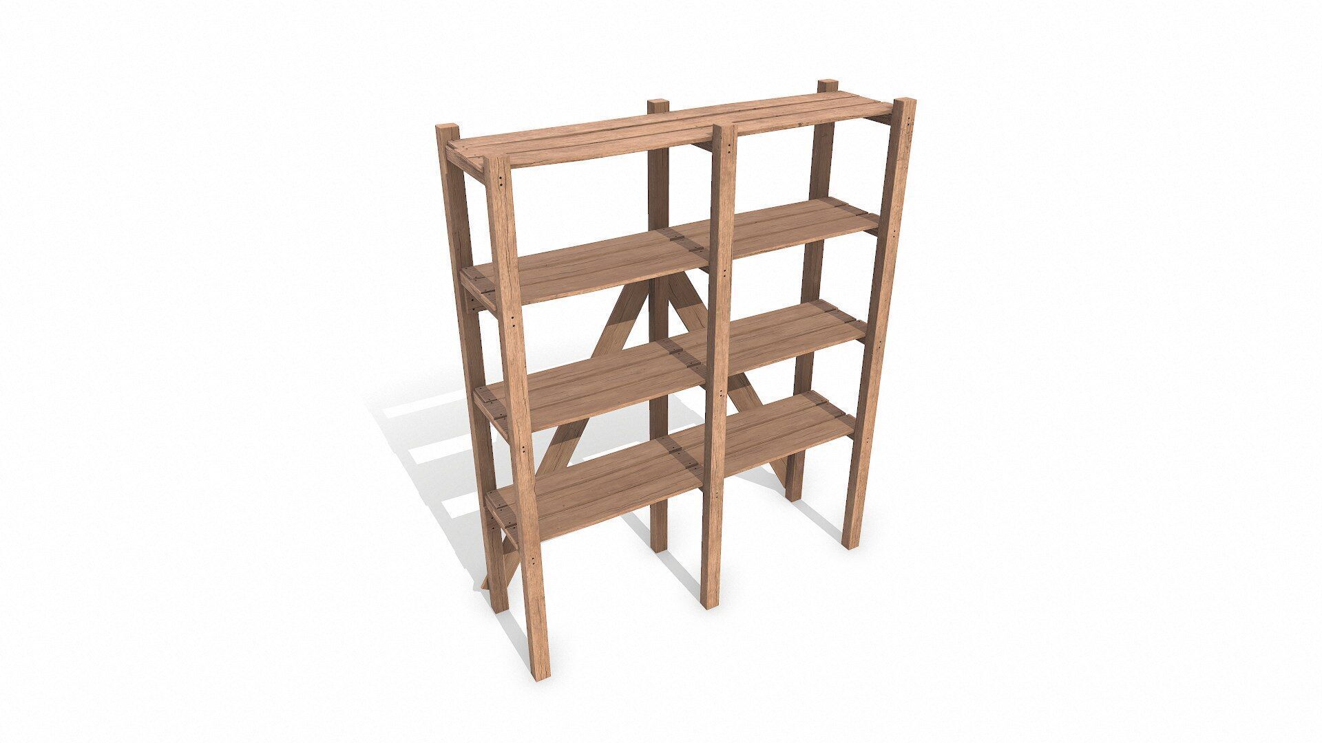 Old Wooden storage 3D model_1