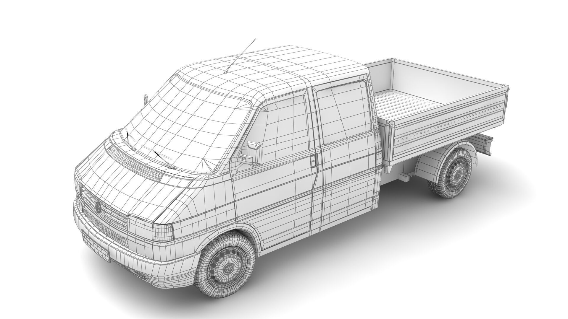 volkswagen transporter pick up 3D model_7