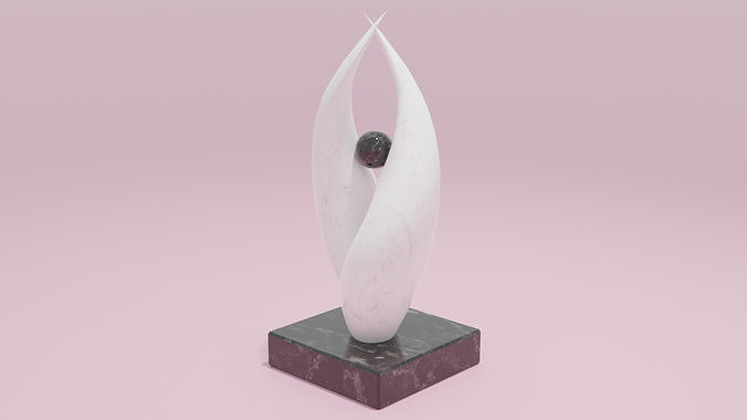 Abstract minimalist black and white marble statue low poly Low-poly 3D model