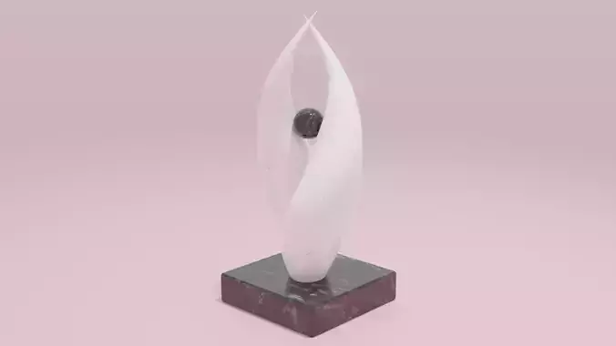 Abstract minimalist black and white marble statue low poly