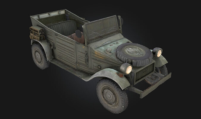  Vintage Convertible  Classic Military Vehicle Model Historical 3D model