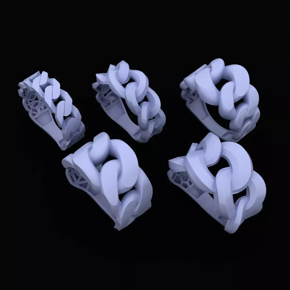 gold ring chain 3D print model_0