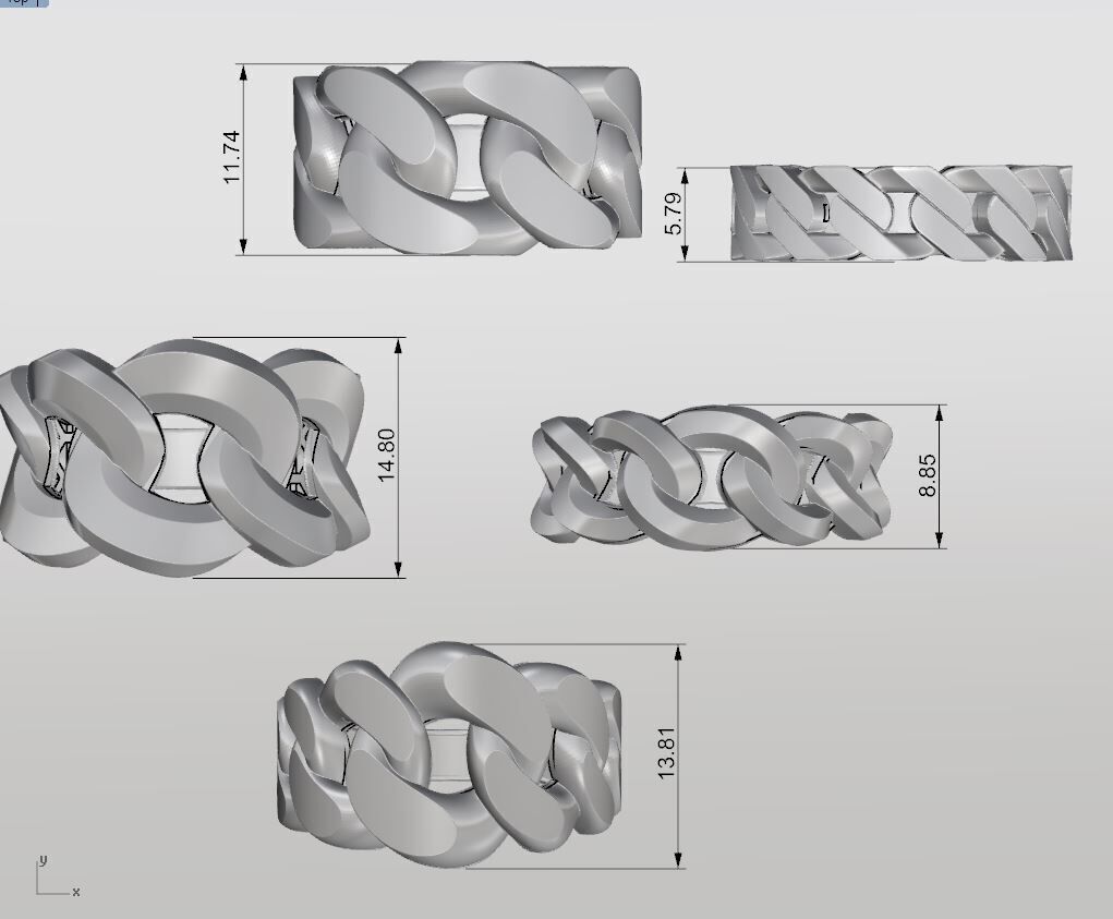 gold ring chain 3D print model_2