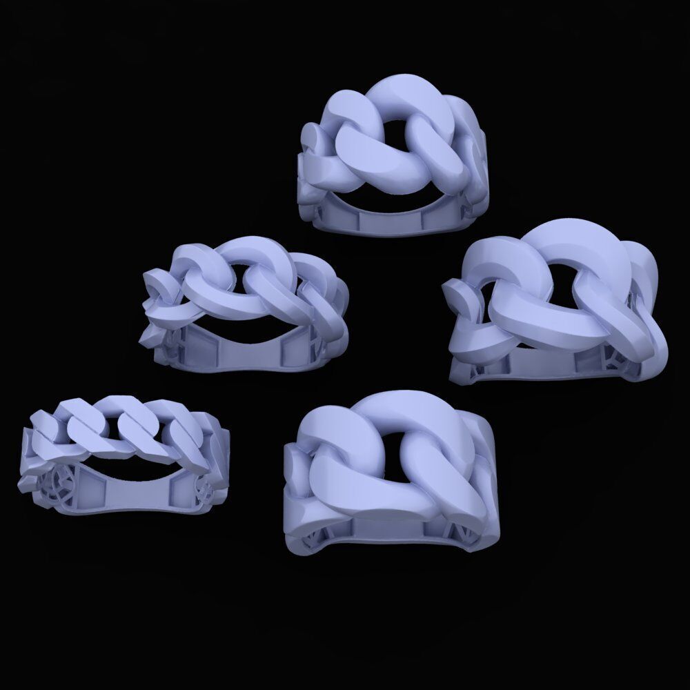 gold ring chain 3D print model_1