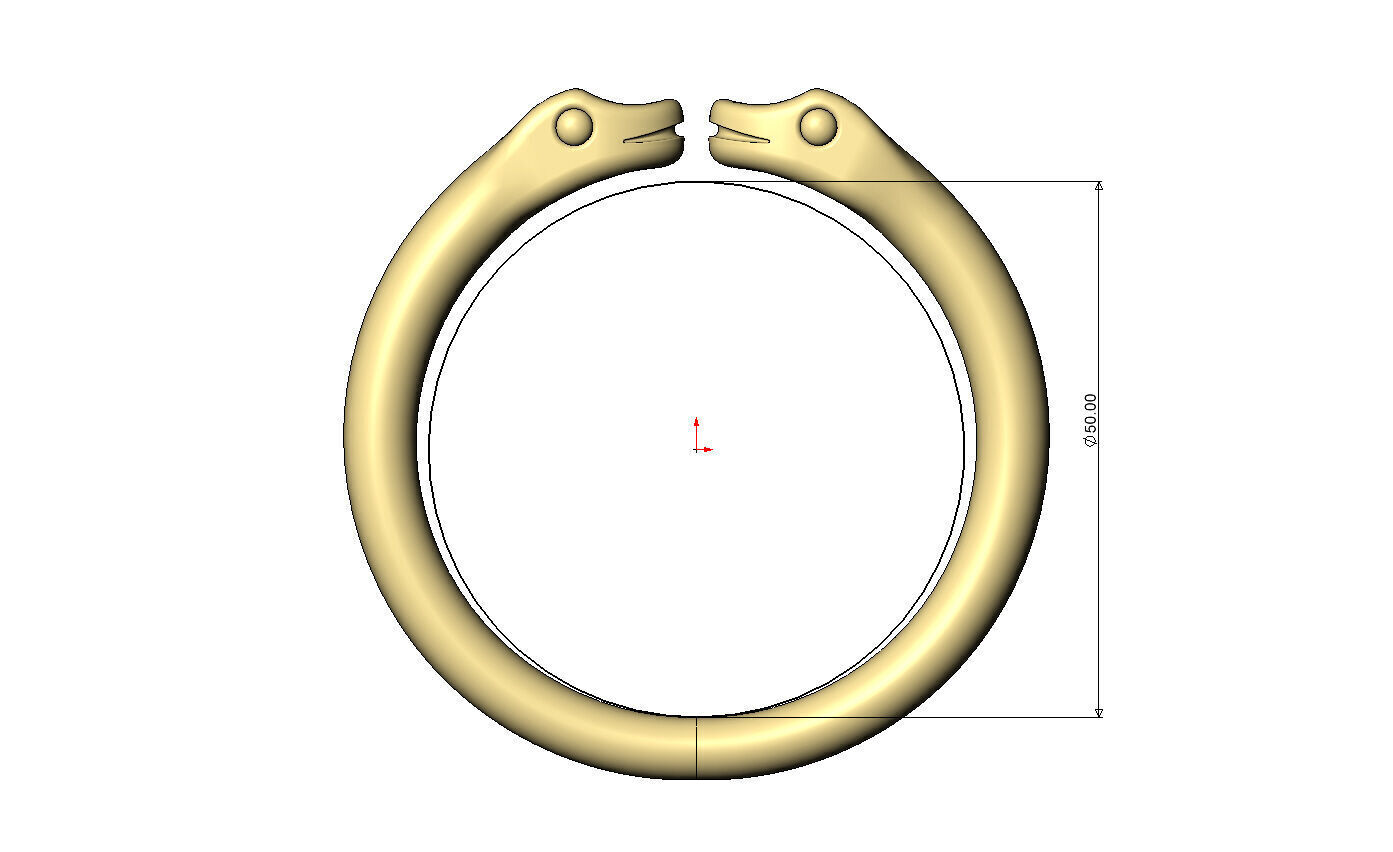 Double serpent head carving cuff bracelet bangle 3D print model_7