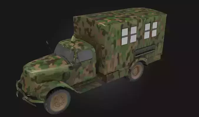 Camouflage Transporter  Concealed Military Vehicle Model