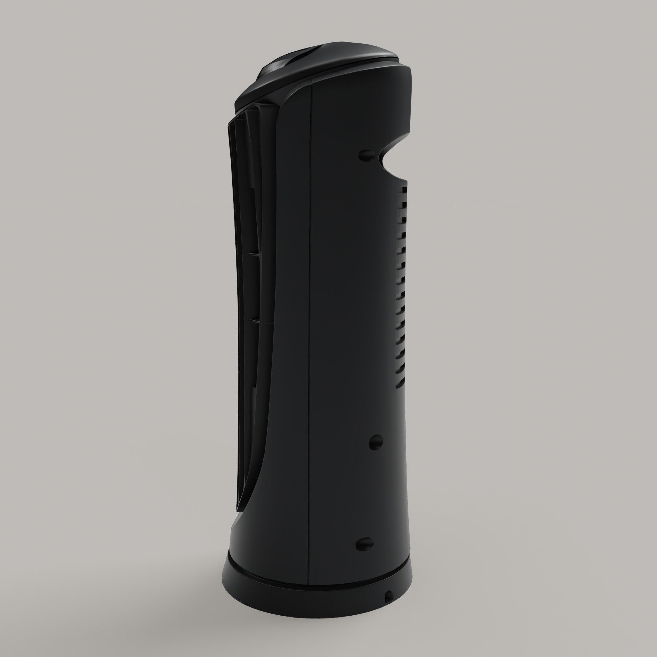 Matte Oscillating TowerFan black Low-poly 3D model_3