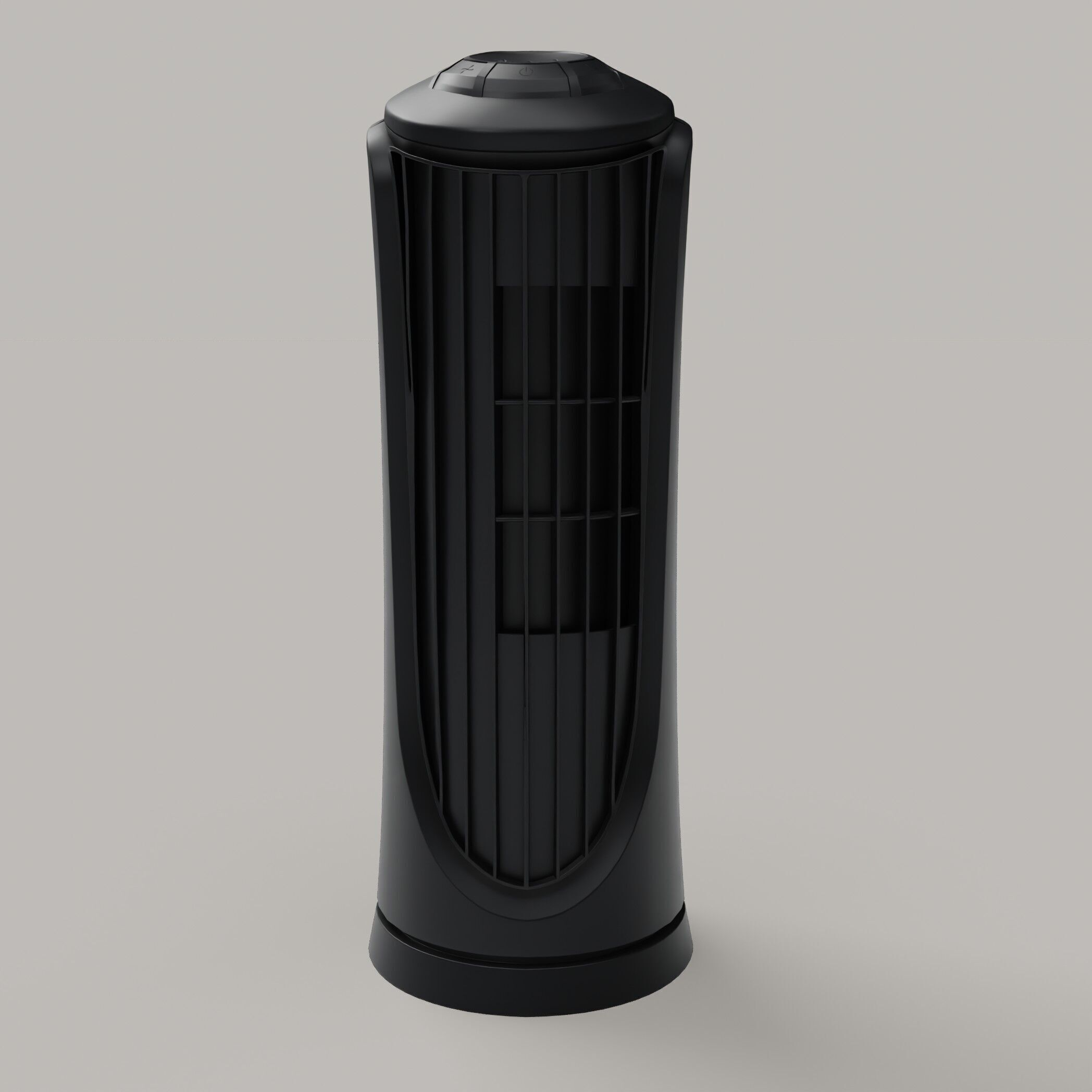 Matte Oscillating TowerFan black Low-poly 3D model_0