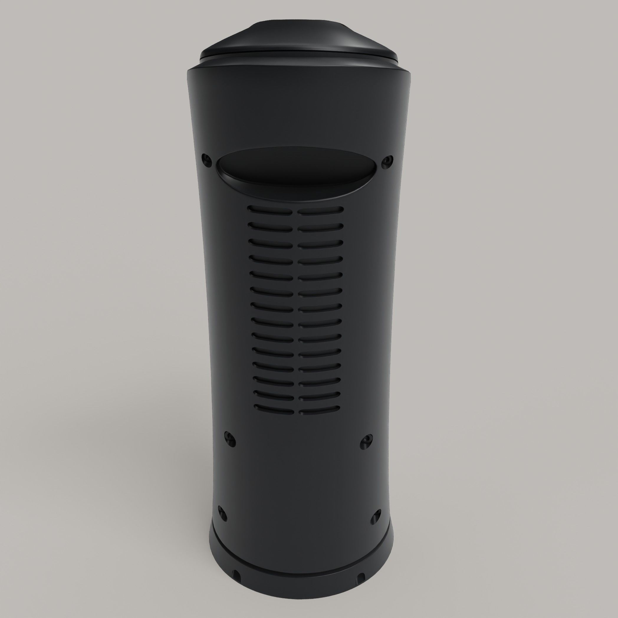 Matte Oscillating TowerFan black Low-poly 3D model_2