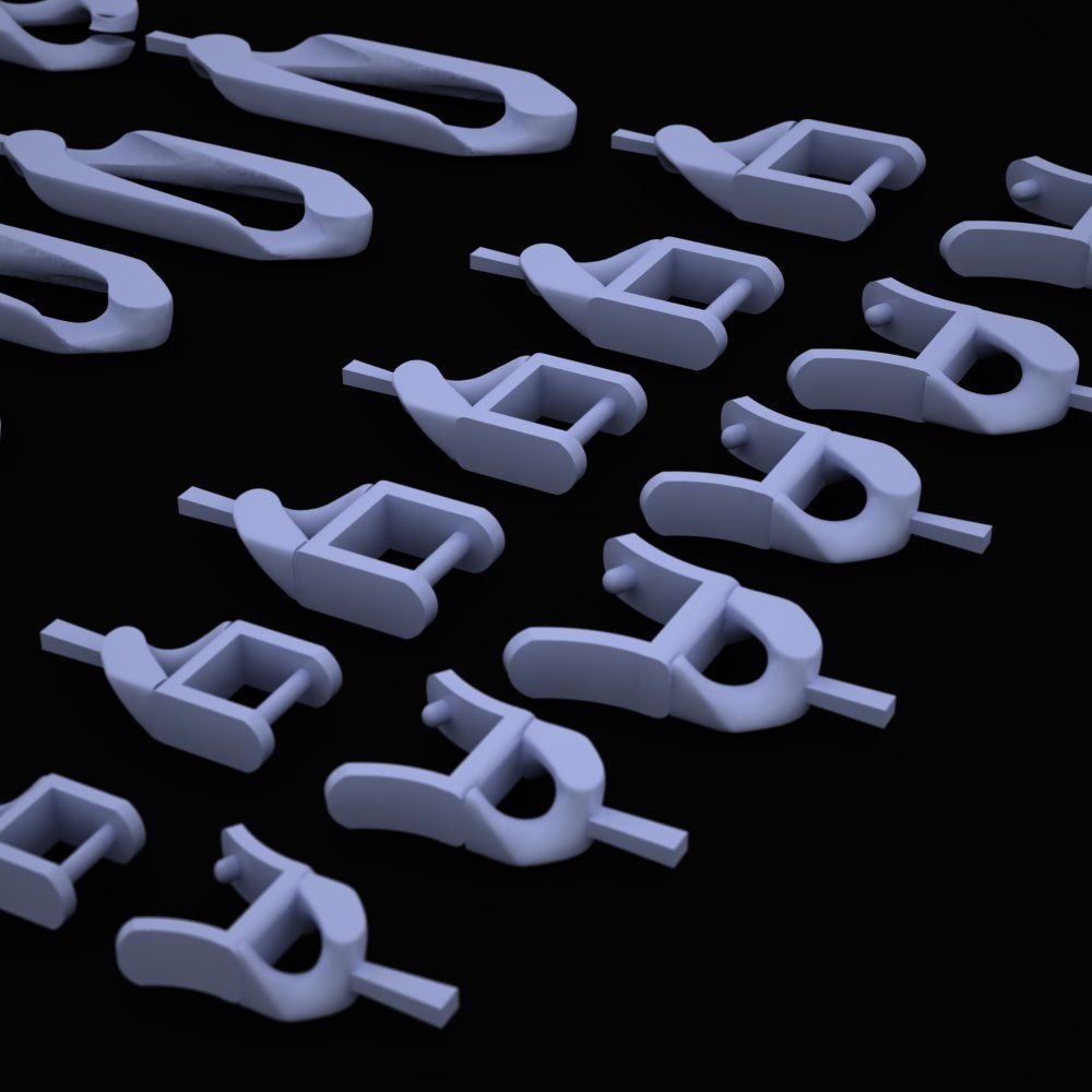 chain gold 3D print model_2