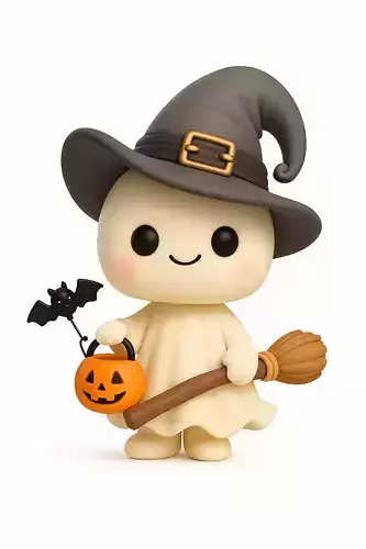 Kawaii Halloween Ghost 3D print model