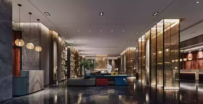 Hotel reception lobby