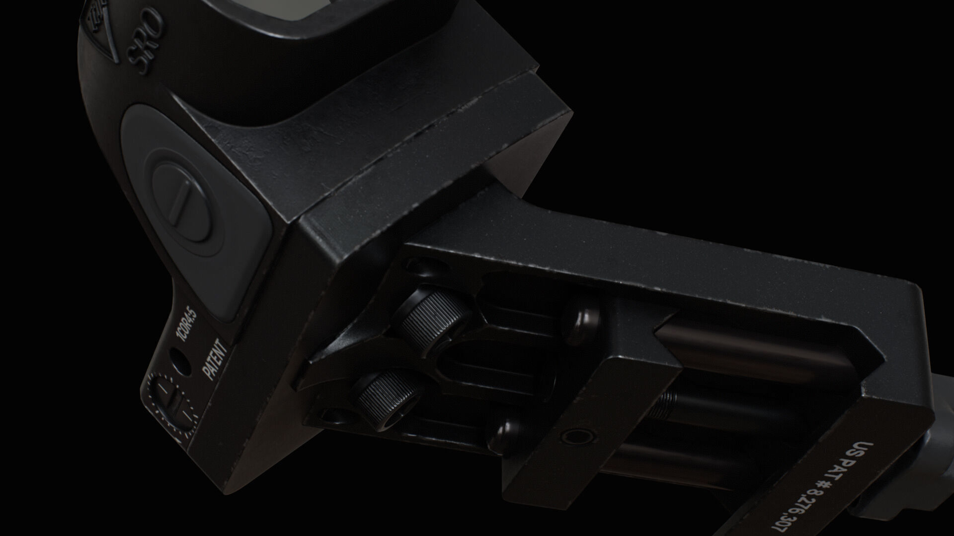 Trijicon SRO and 45 Degree Mount Low-poly 3D model_18