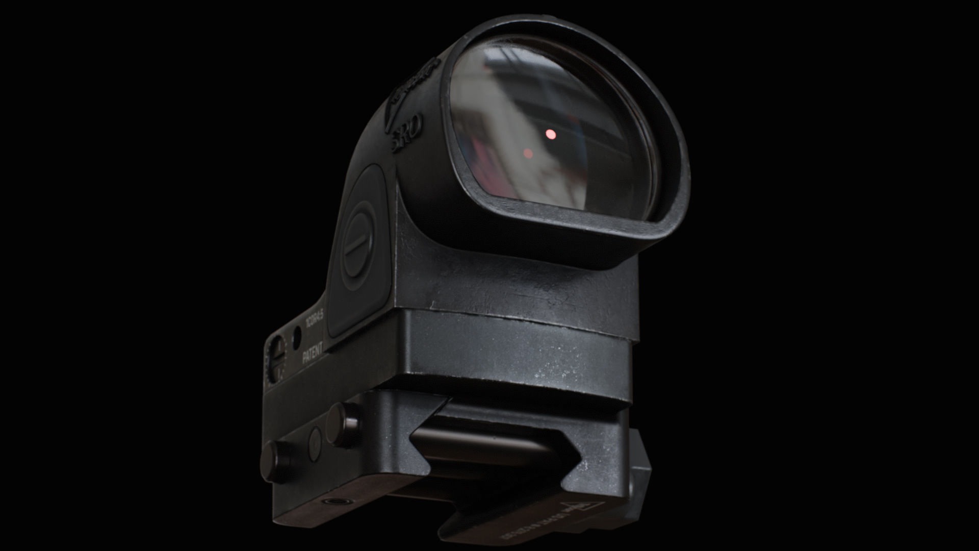 Trijicon SRO and 45 Degree Mount Low-poly 3D model_5