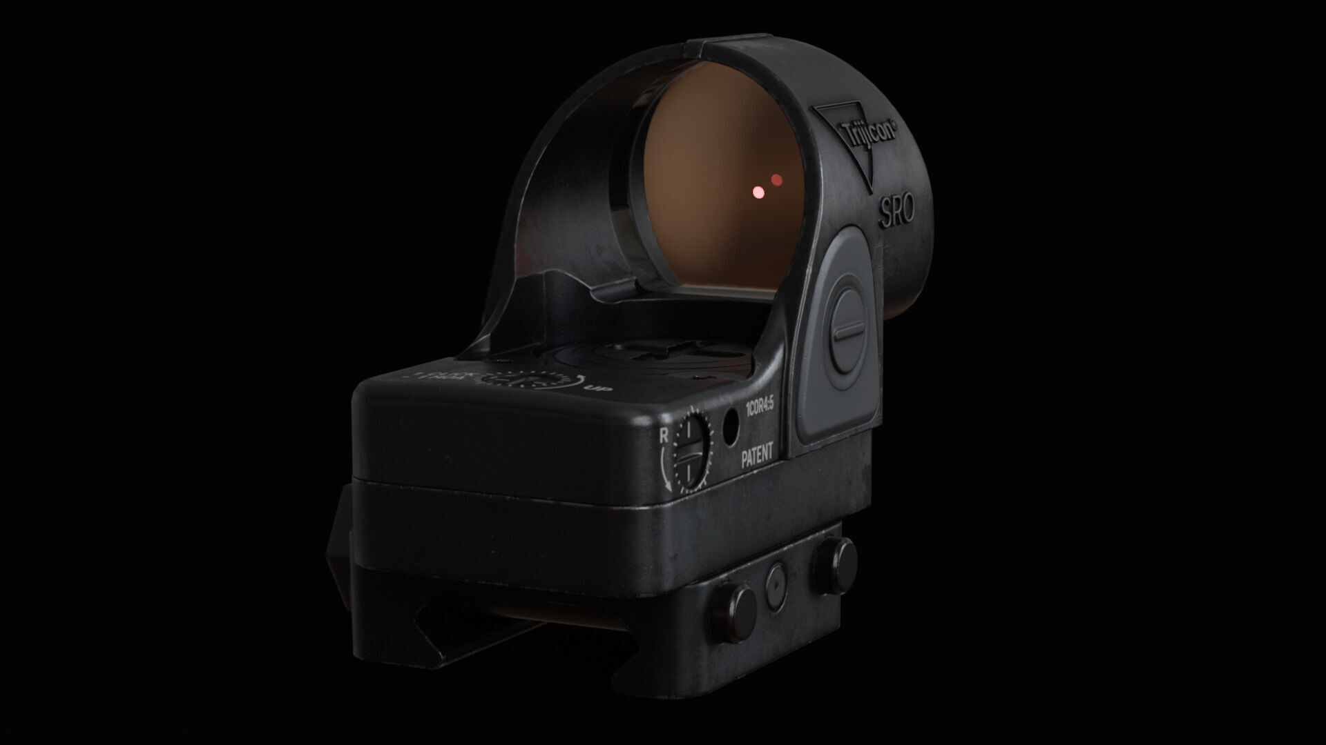 Trijicon SRO and 45 Degree Mount Low-poly 3D model_11