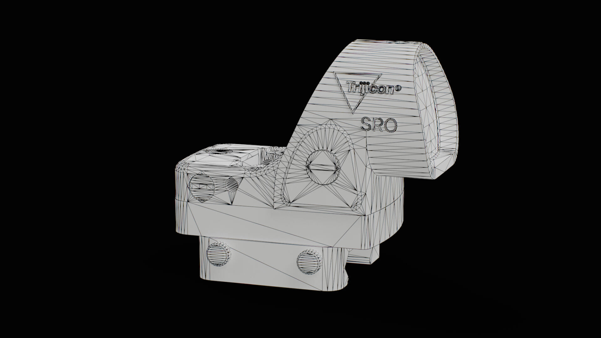 Trijicon SRO and 45 Degree Mount Low-poly 3D model_23