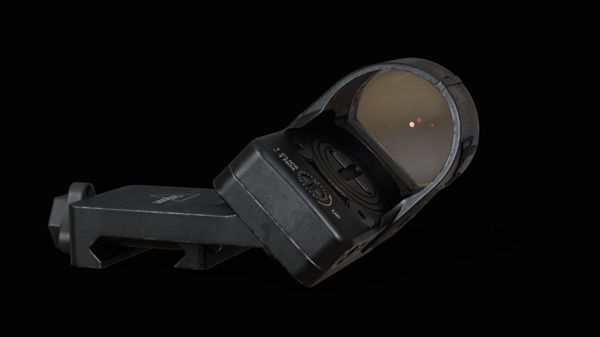 Trijicon SRO and 45 Degree Mount Low-poly 3D model_16