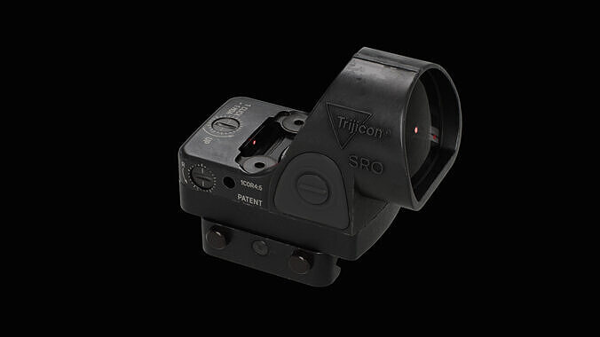 Trijicon SRO and 45 Degree Mount Low-poly 3D model