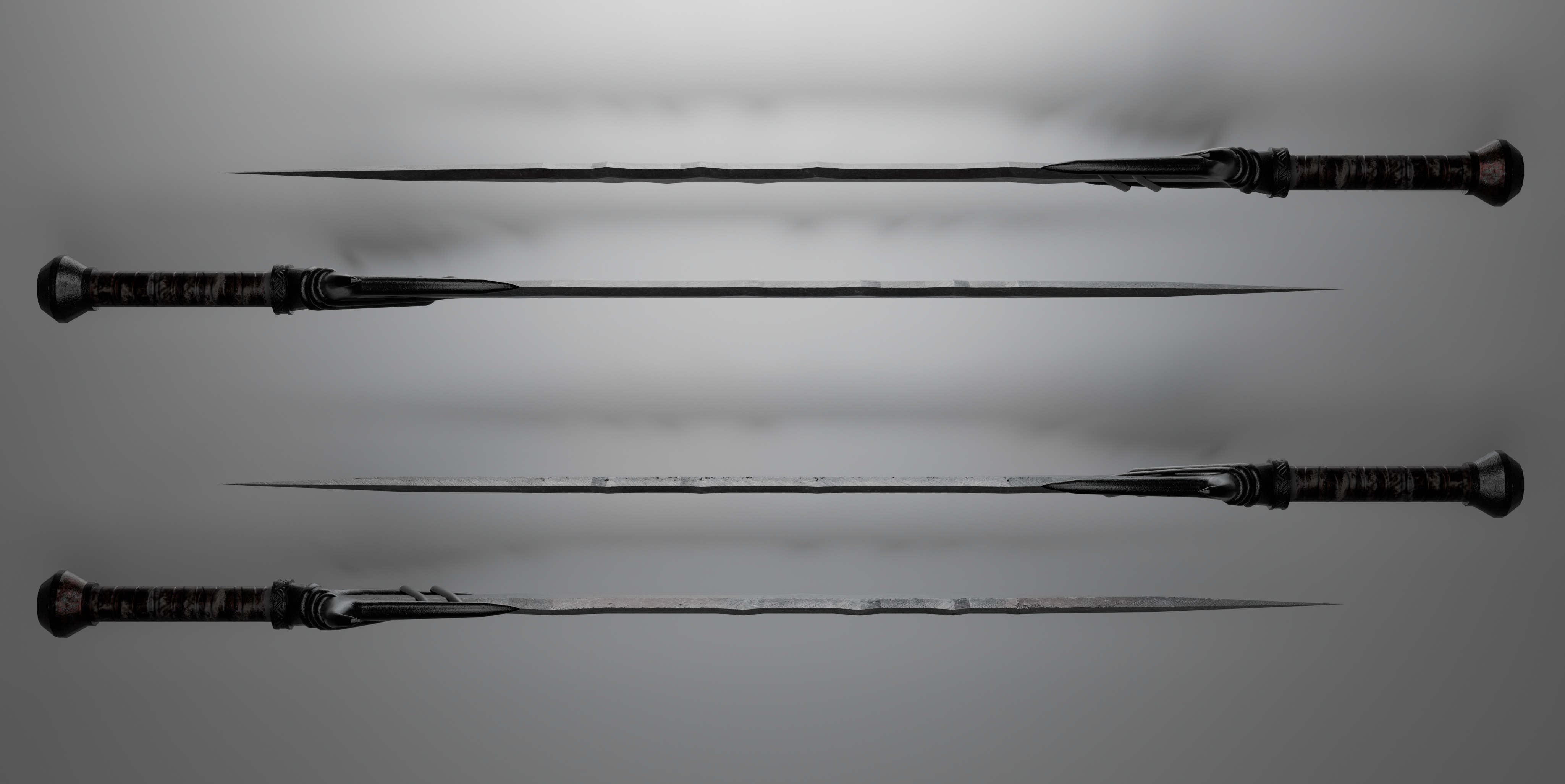 sword with 4 different textures Low-poly 3D model_5