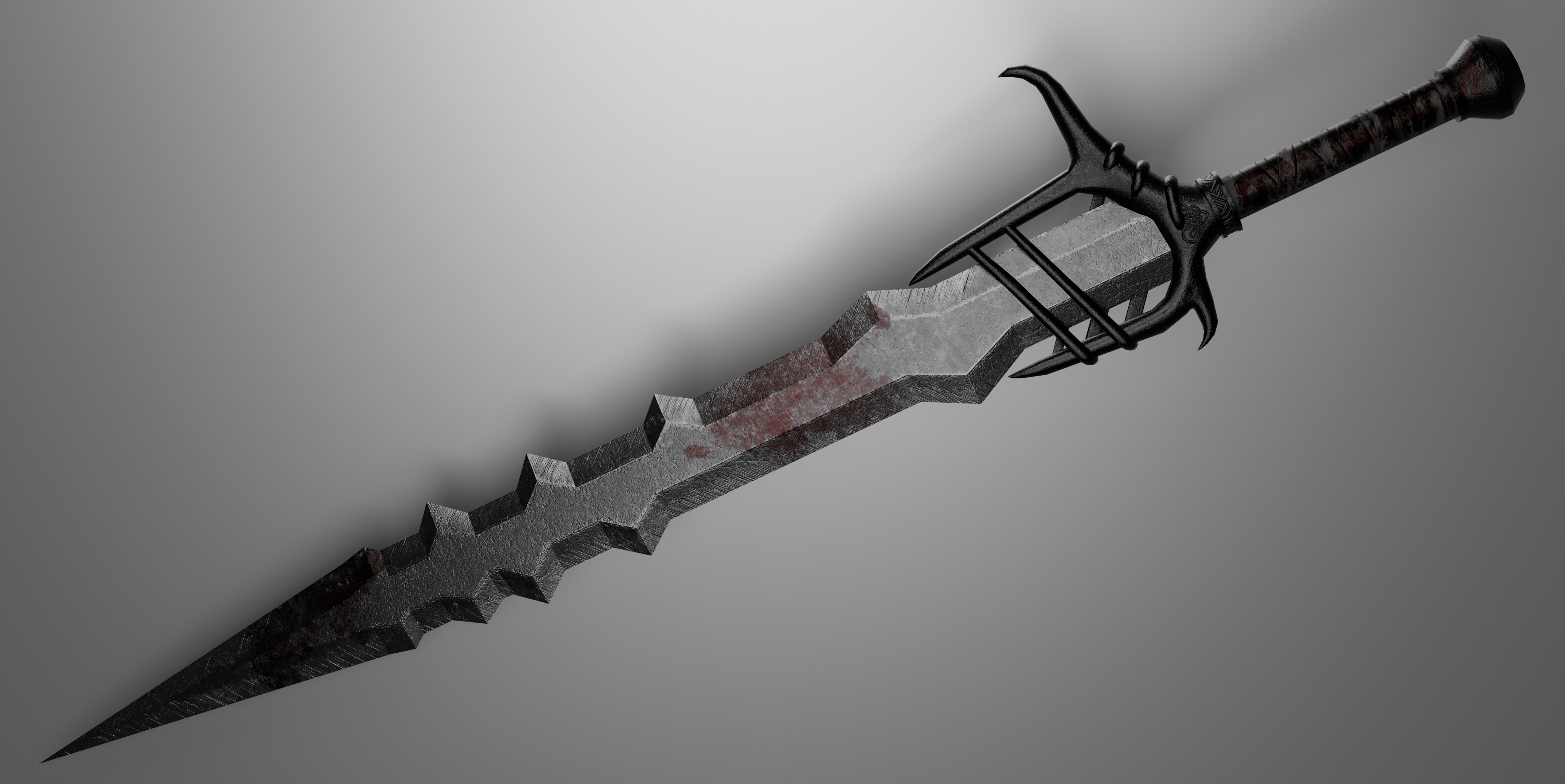 sword with 4 different textures Low-poly 3D model_11