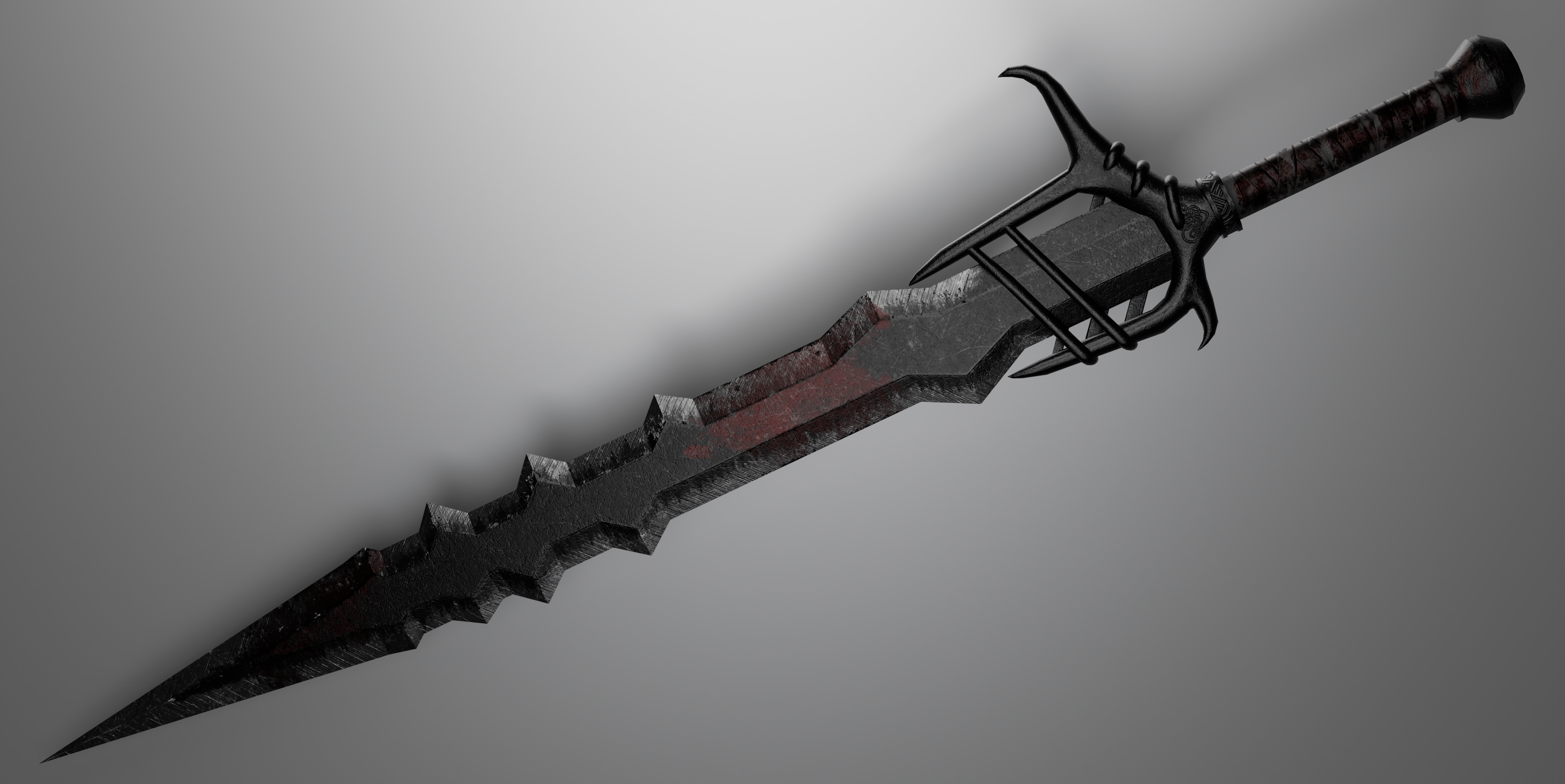 sword with 4 different textures Low-poly 3D model_13