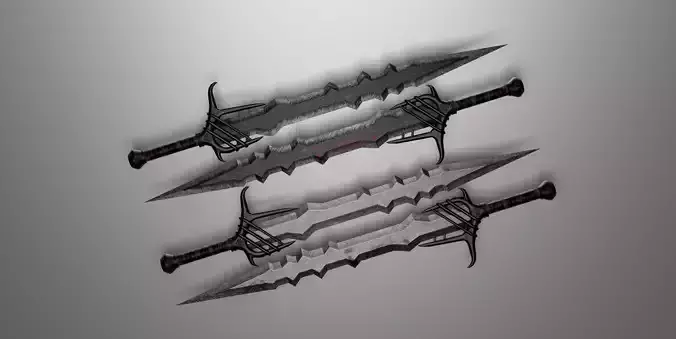 sword with 4 different textures Low-poly 3D model