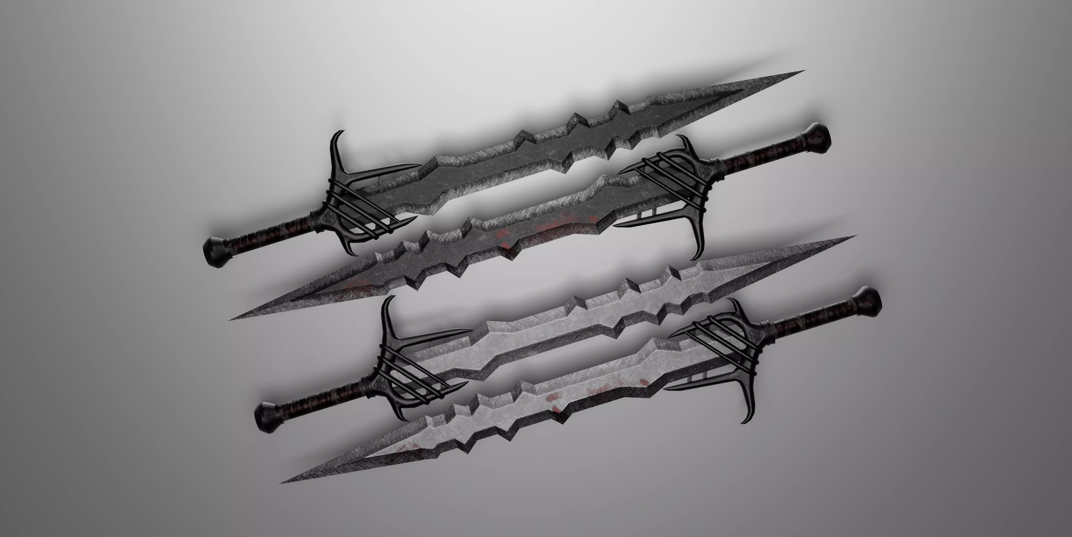 sword with 4 different textures Low-poly 3D model_0