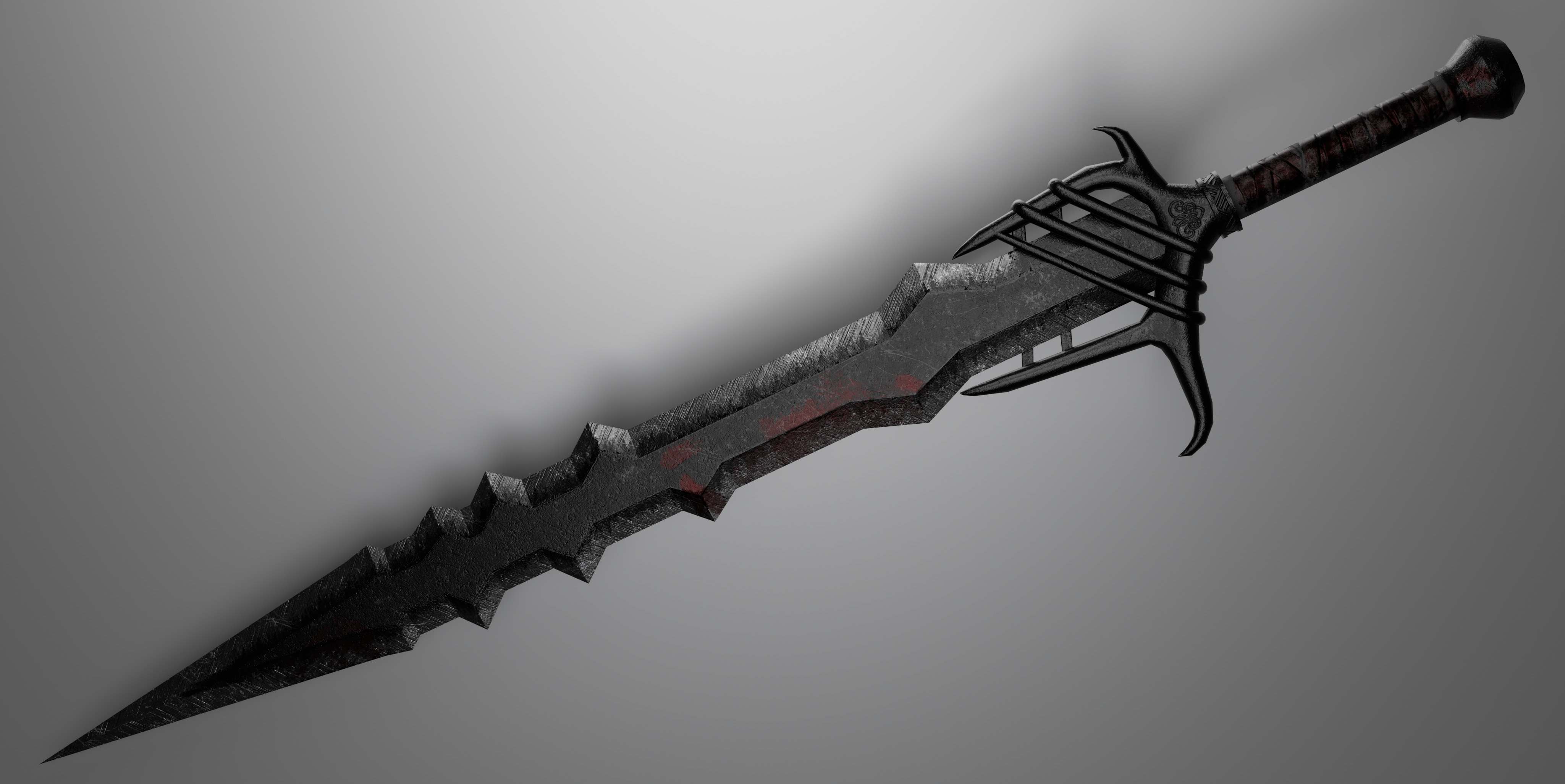 sword with 4 different textures Low-poly 3D model_9