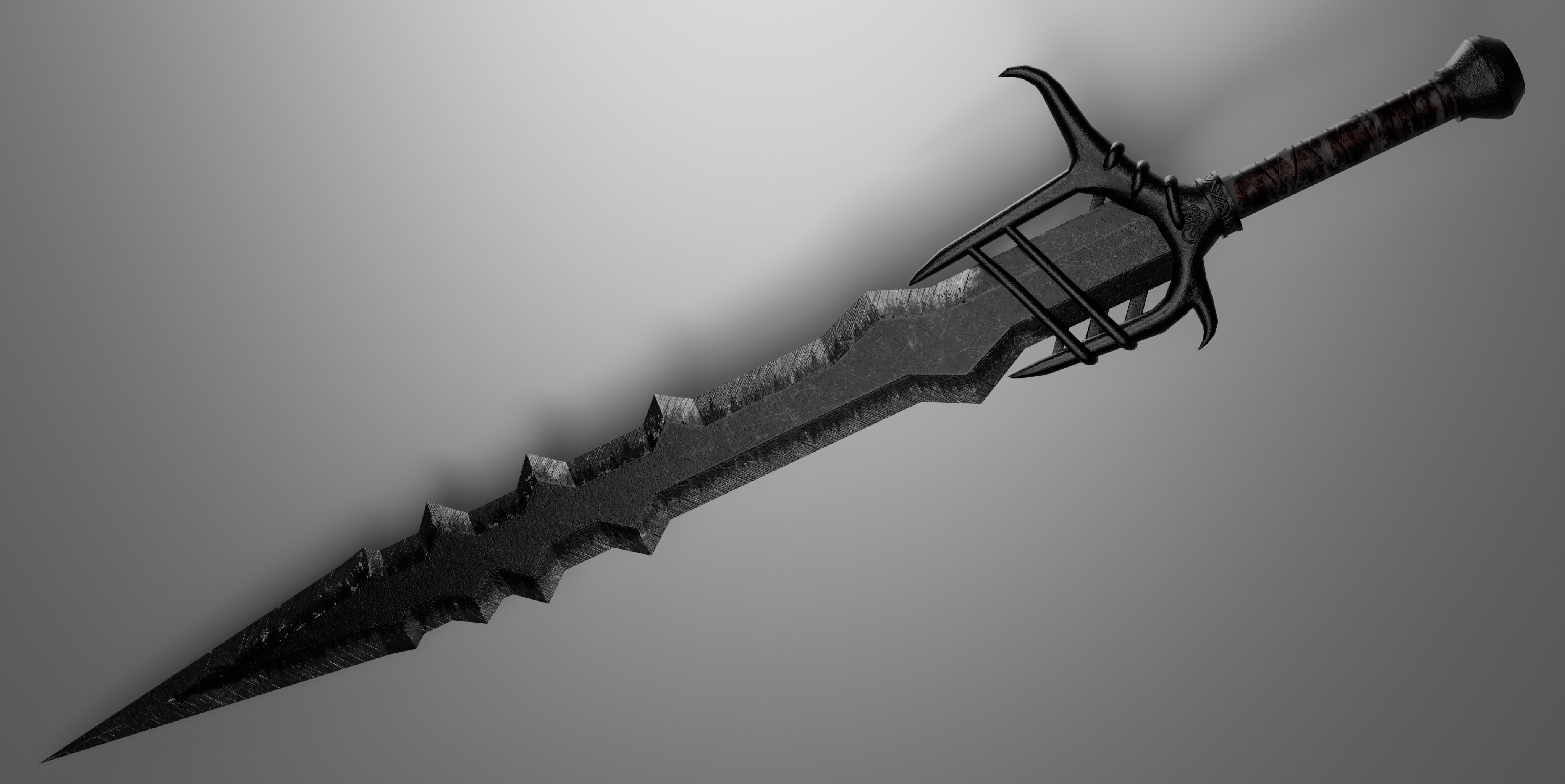sword with 4 different textures Low-poly 3D model_14