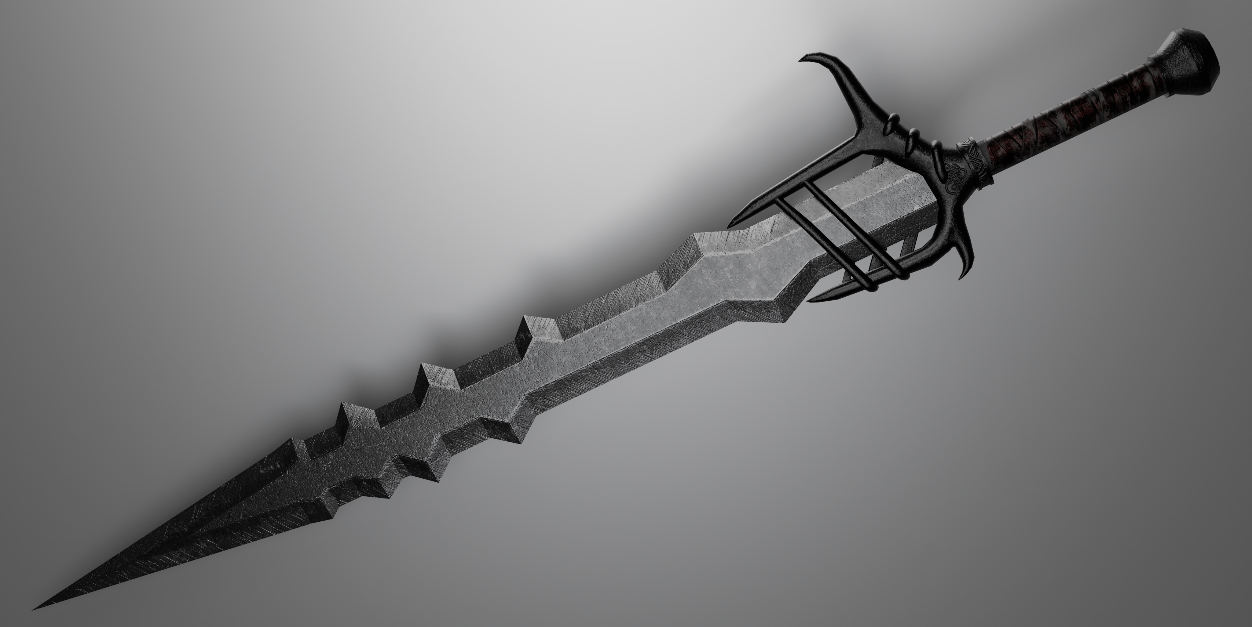 sword with 4 different textures Low-poly 3D model_12
