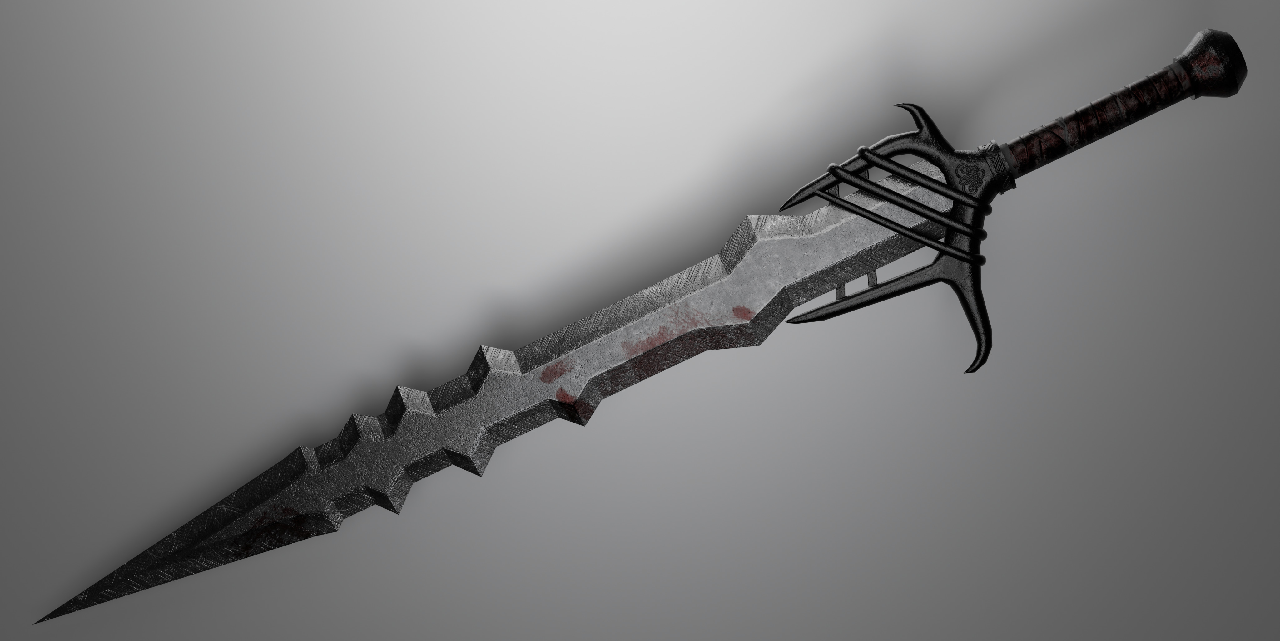sword with 4 different textures Low-poly 3D model_7