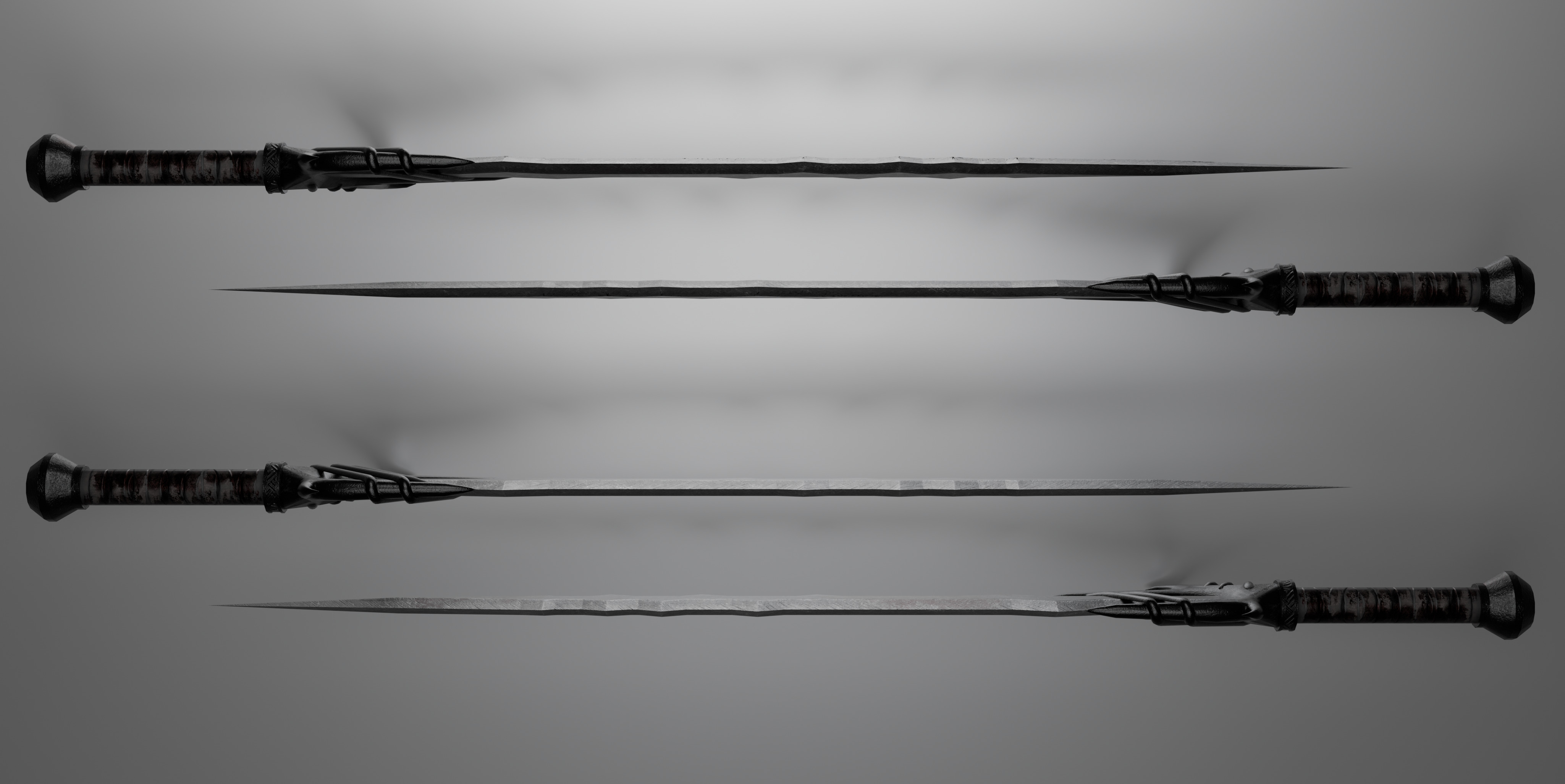 sword with 4 different textures Low-poly 3D model_6