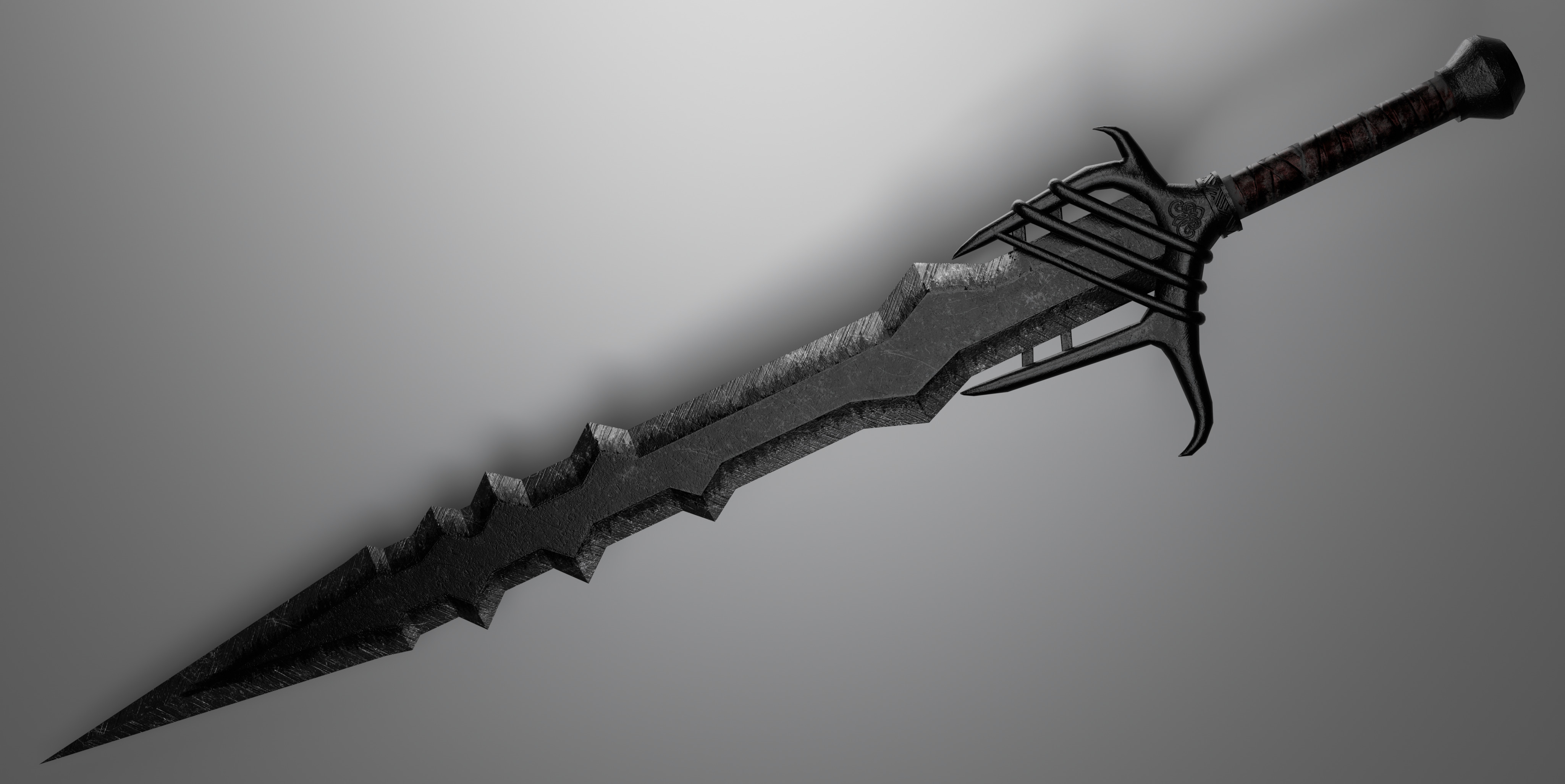 sword with 4 different textures Low-poly 3D model_10