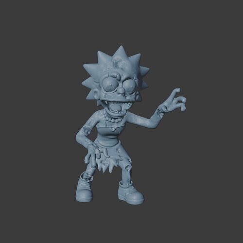 Zombie Girl STL 3D print model