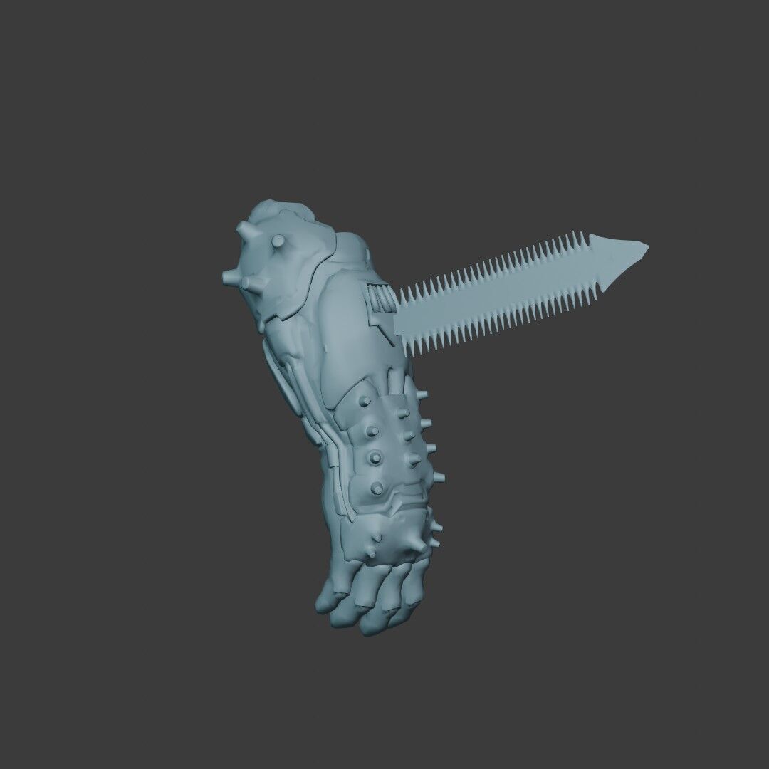 Doom Slayer Gauntlet with Blade and Missile Launchers STL 3D print model_1
