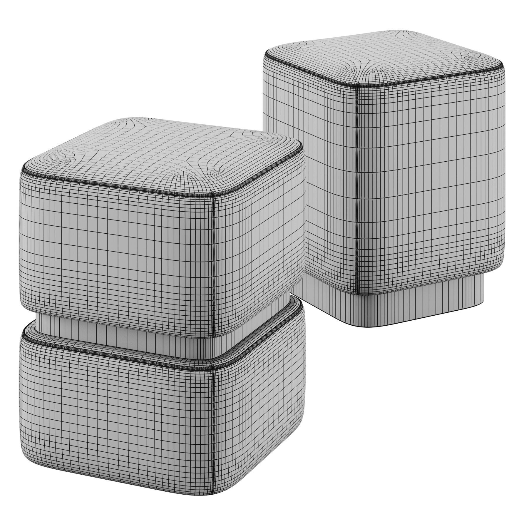 Liz I and III Pouf By Salma Furniture 3D model_3