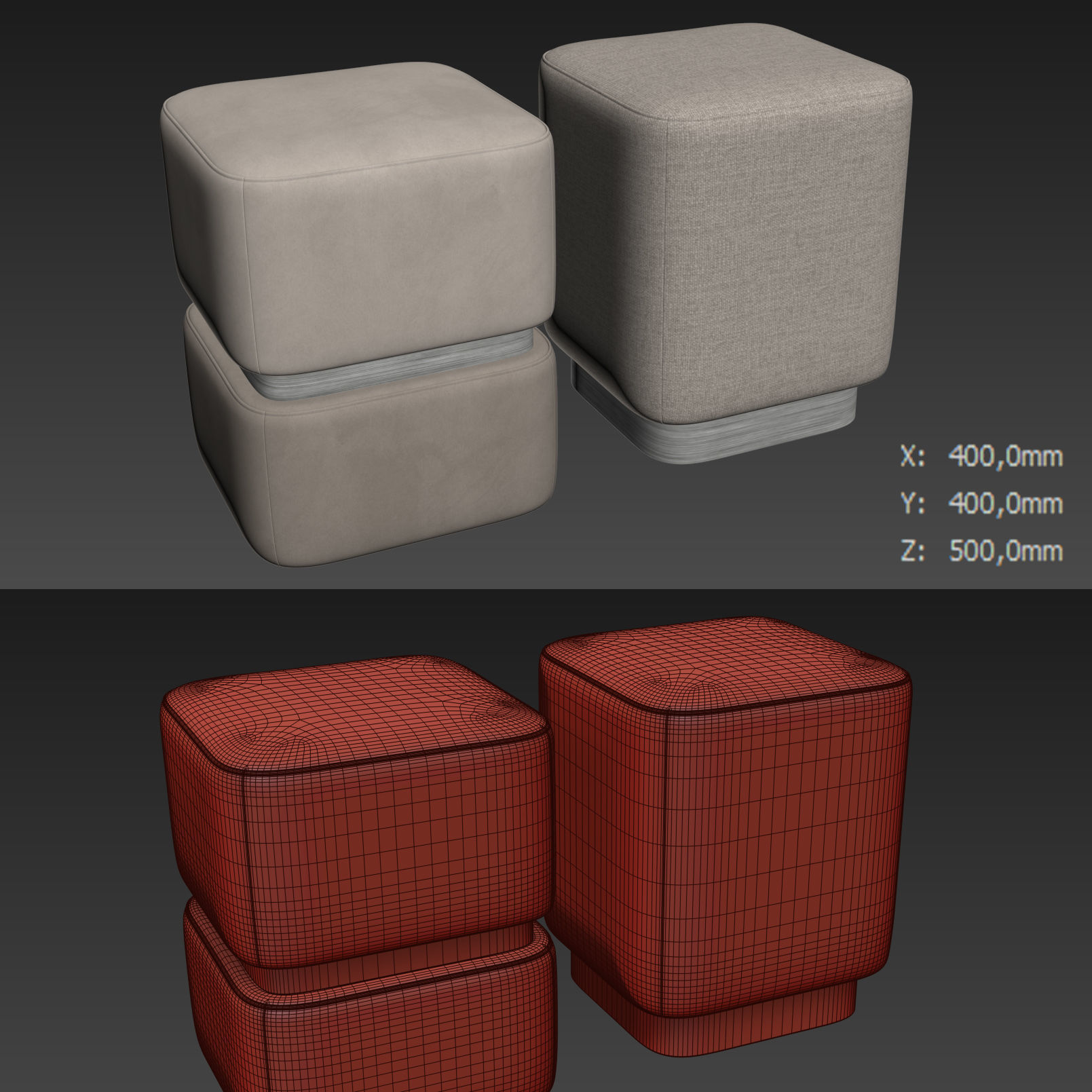 Liz I and III Pouf By Salma Furniture 3D model_4