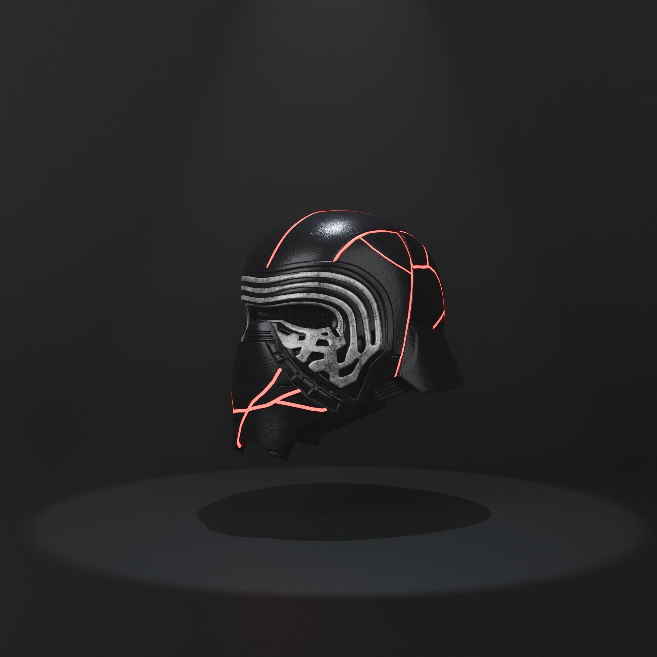 Kylo Ren Reforged Sci Fi Helmet STL File for 3D Cosplay Printing 3D print model